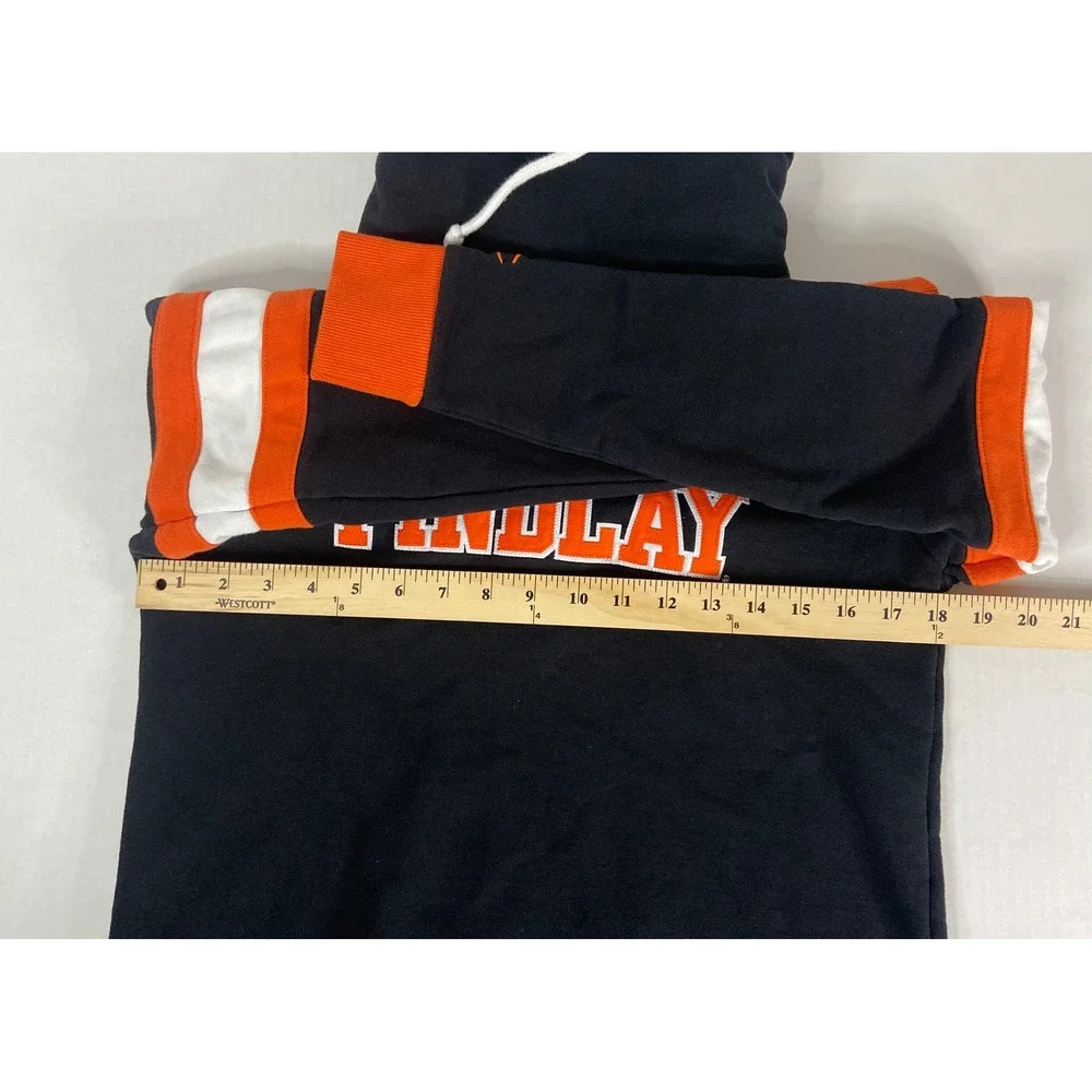 Champion‎ Finley Pullover Hoodie Black Orange White Stripe Size M